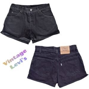 Vintage 90s Levi's High Waisted Denim Jean Shorts Black